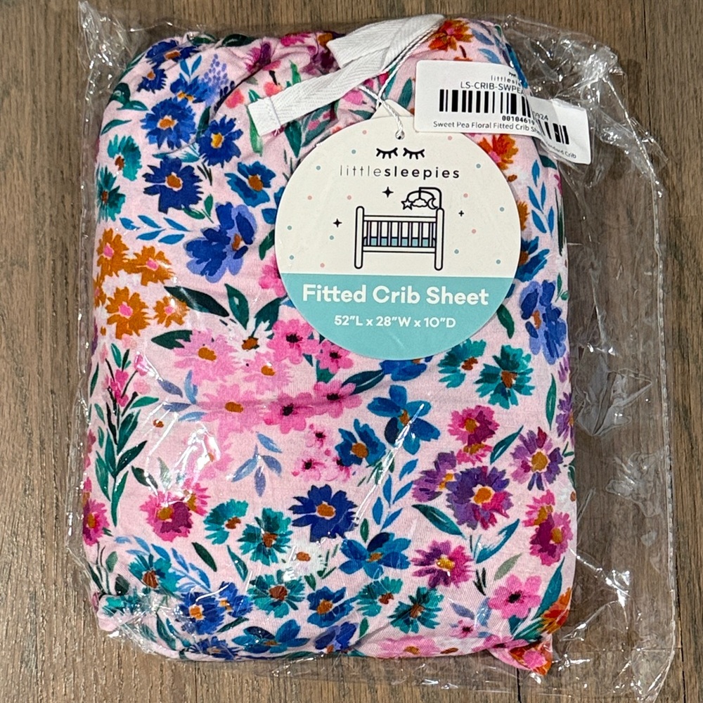 Little Sleepies Sweat Pea Crib Sheet NIB